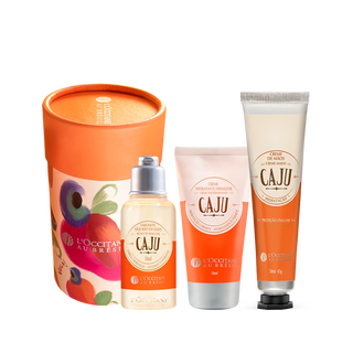 Combo Viagem Caju: Kit Minis e Creme de M&atilde;os
